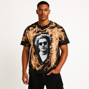 Upcycled Punk Rock Band Graphic Tee | Bleach Dyed Grunge Streetwear T-Shirt